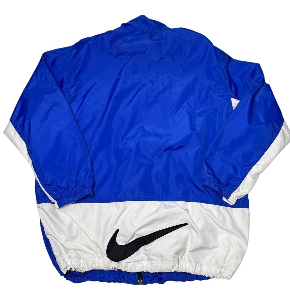 Vintage Nike Windbreaker Jacket 90s Full Zip Blue and White Men's Size XL Swoosh - Picture 2 of 8
